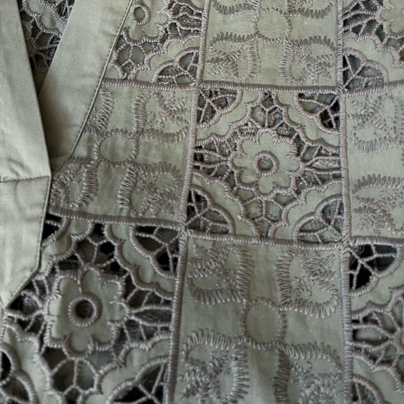 Zara Floral Patchwork Oversized Sleeveless Top Army Green Size Small - Picture 3 of 7